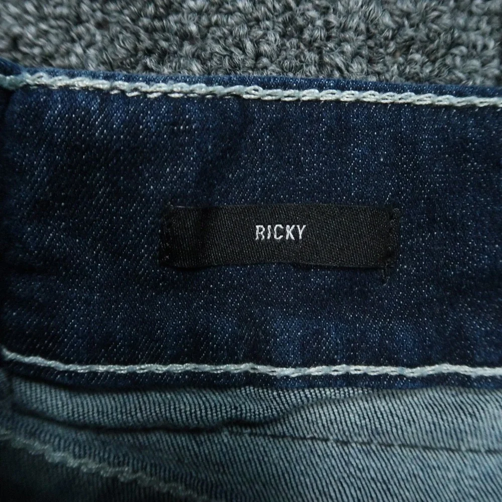 True Religion Shorts Mens 40 Blue Ricky‎ Straight Flaps Cut Off Denim Jorts